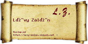 Lévy Zalán névjegykártya